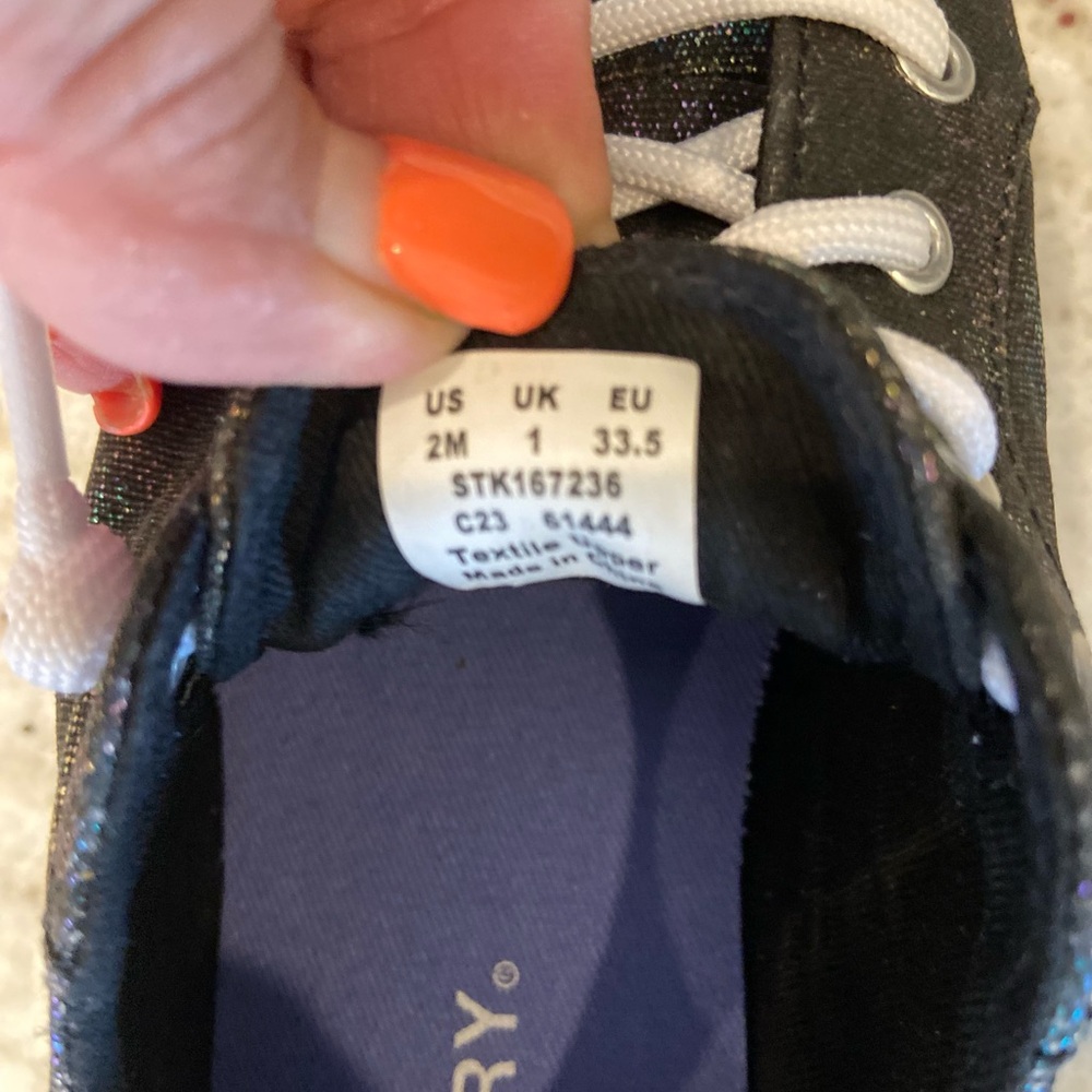 Sperry Kids Iridescent Black Sneakers New! - Picture 8 of 8